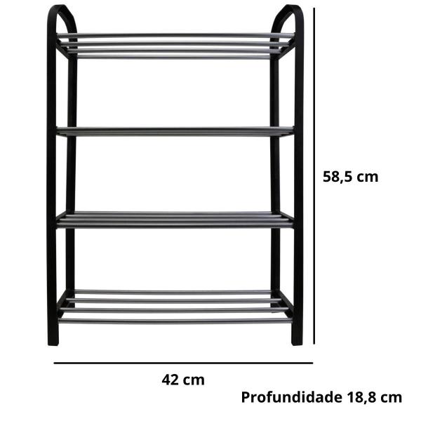 Imagem de Sapateira Multiuso Com 4 Divisorias Sapatos Tenis Quarto