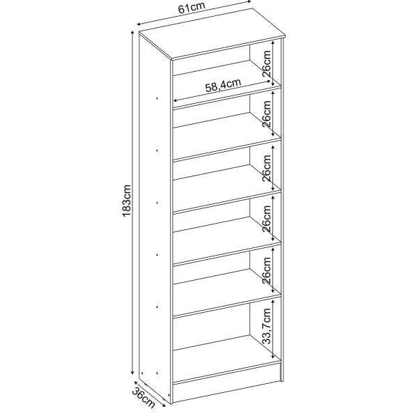 Imagem de Sapateira Multiuso Oxford 2 Portas 5 Prateleiras 61x183cm-Amendola Touch-EdeCasaMoveis