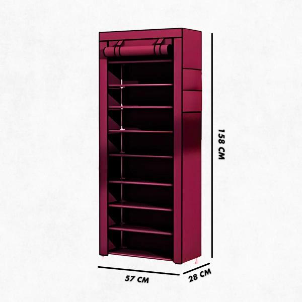 Imagem de Sapateira Multiuso Para Calçados 9 Andares Com Porta Organiz