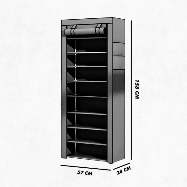 Imagem de Sapateira Multiuso Para Calçados 9 Andares Com Porta Organiz