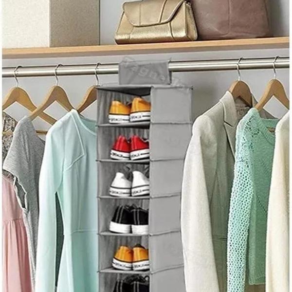 Imagem de Sapateira multiuso vertical com 10 divisórias closet luxo