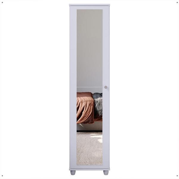 Imagem de Sapateira Multiuso Vertical Espelhado 4 Prateleira Porta Sapato Organizador Retrô Sala Quarto Decoração Casa Marry - Branco - RPM