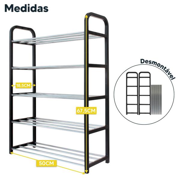 Imagem de Sapateira Organizador De Sapatos 5 Prateleiras l Multiuso