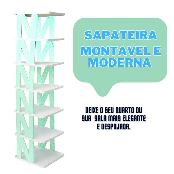 Imagem de Sapateira Organizador Sapato Chinelo 7 Pares Desmontável Verde