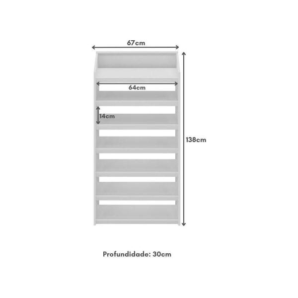 Imagem de Sapateira Vertical 67cm 7 Prateleiras Multimóveis CR35252