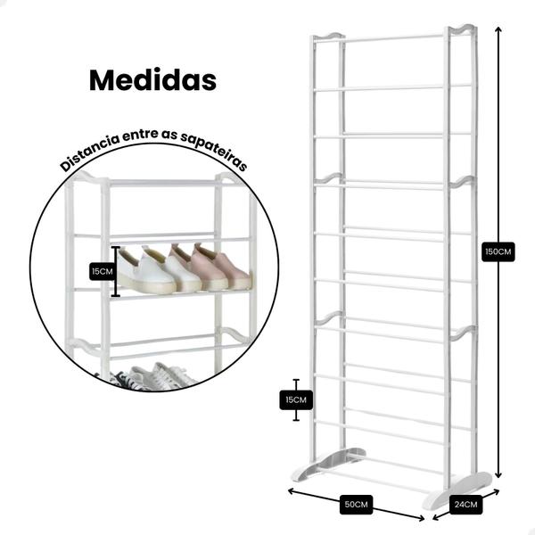 Imagem de Sapateira Vertical de 10 Andares Prateleira Organizadora