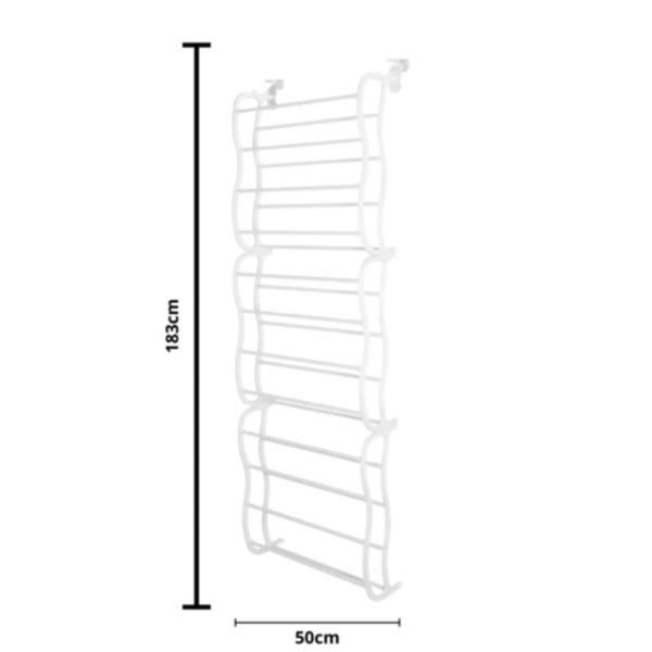 Imagem de Sapateira Vertical de Parede e Porta para 36 Pares Branca