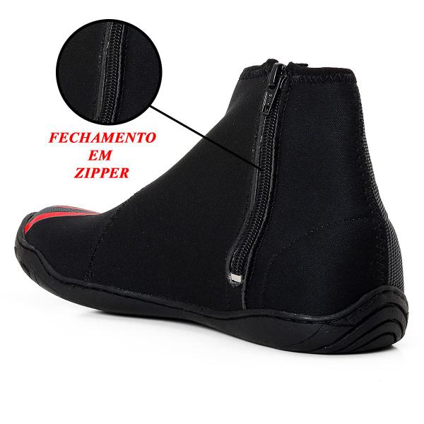 Imagem de Sapatilha Aquática Feminino Masculino Botinha Neoprene Ciclismo Pesca Zíper REF980