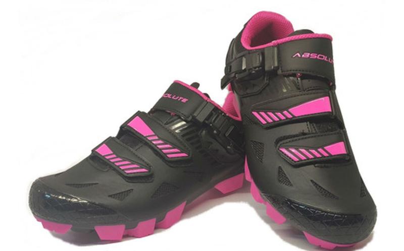 Imagem de Sapatilha Bike Clip Feminina Mtb Absolute Luna Cinza Rosa