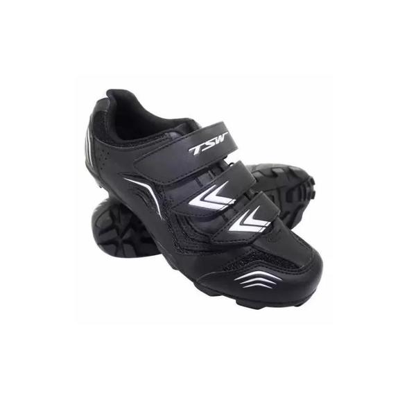 Imagem de Sapatilha Ciclismo Mtb Tsw New Fit Tam 43 Preto/Branco