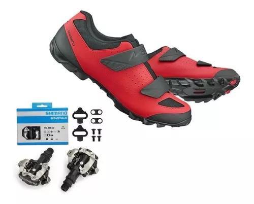 Imagem de Sapatilha Shimano Me1 Me100 + Pedal Shimano M520 + Tacos Red