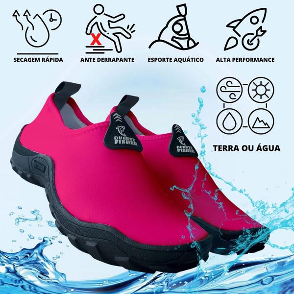 Imagem de Sapatilha Tenis Feminino Masculino Colorido Pesca Praia Remo Beach Tennis Ciclismo Jetski Água