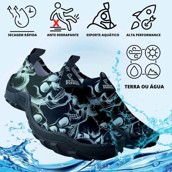 Imagem de Sapatilha Tenis Feminino Masculino Sapatilha Pesca Caveira Estampa 3D Praia Ciclismo Trilha Hibrida