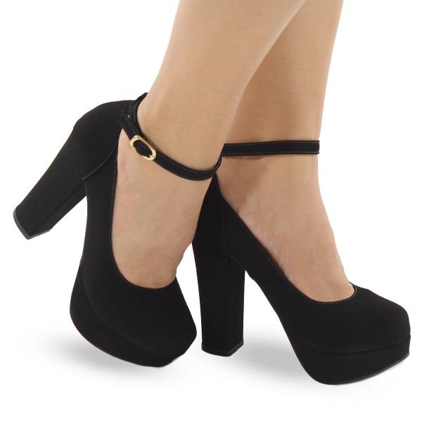 Sapato Boneca Feminino Meia Pata Salto Grosso M22 Scarpin