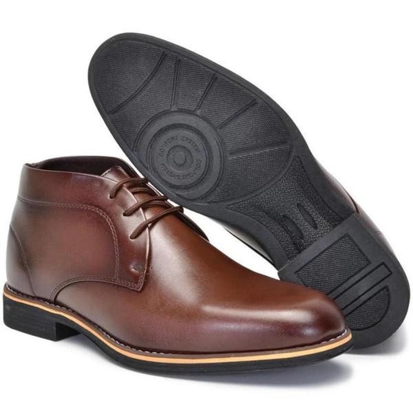 Sapato Bota Masculino Social Casual Oxford Derby em couro PU