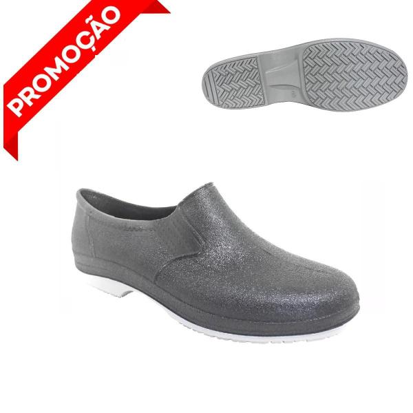 Sapato Limpeza Cozinha Preto Antiderrapante Fechado Borracha - Proteplus Imagem de Sapato Limpeza Cozinha Preto Antiderrapante Fechado Borracha