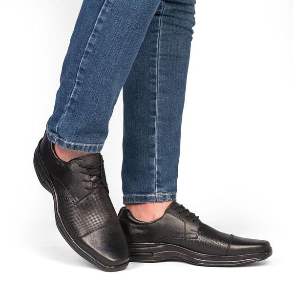 Sapato Masculino Social Confortável Leve Ortopedico Cadarço Casual