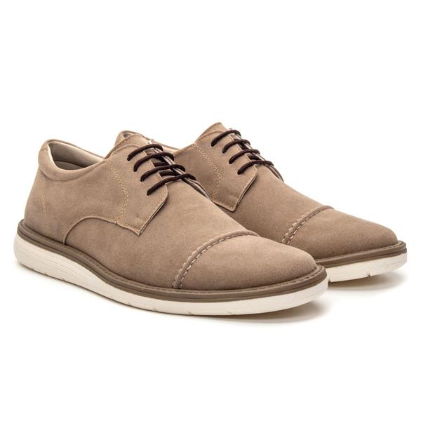 Sapato Oxford Camurça Masculino Ingles Brogue Sola Costurada