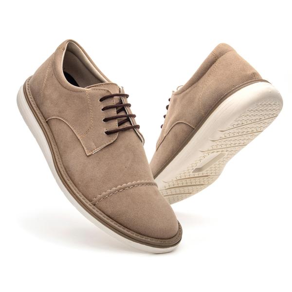 Sapato Oxford Camurça Masculino Ingles Brogue Sola Costurada