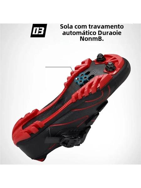 Imagem de Sapatos de Ciclismo Masculinos MTB com Fivela de Catraca SPD