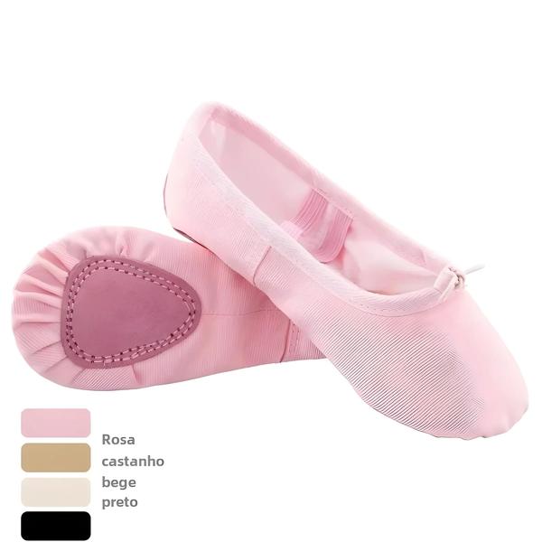 Imagem de Sapatos de Lona para Ballet Infantil - Sola Dividida para Dança, Ginástica e Yoga