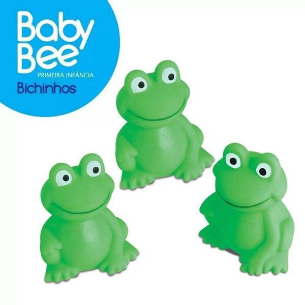 Imagem de Sapo De Vinil Para Banho 3 Sapinhos Baby Bee - Bee Toys