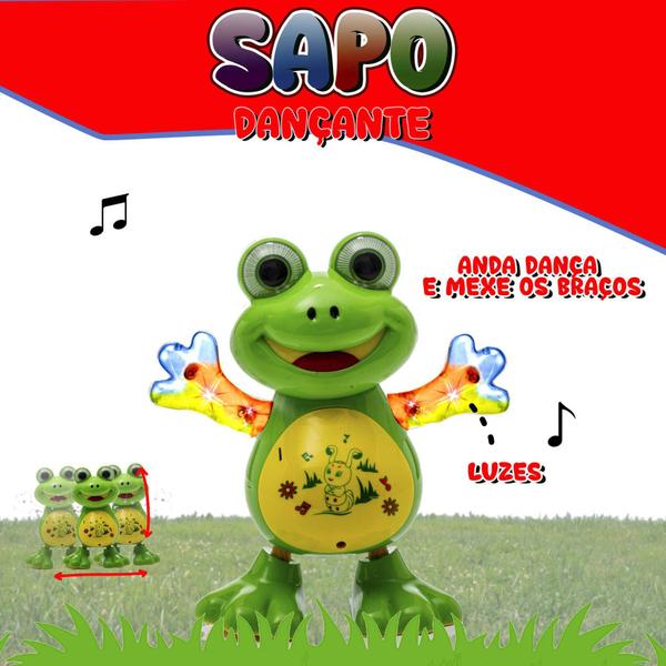 Imagem de Sapo Fofinho Brinquedo Desenho Infantil Verde Dança Música