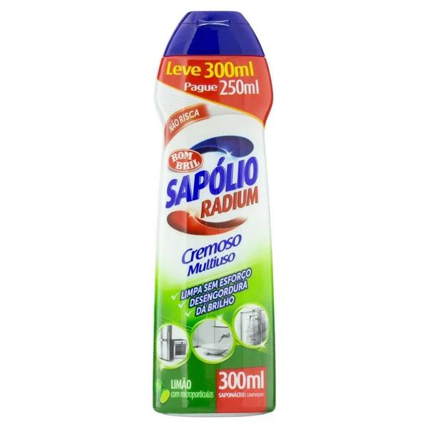 Imagem de Saponáceo Sapólio Radium Cremoso Limão 300Ml Bombril Kit 5