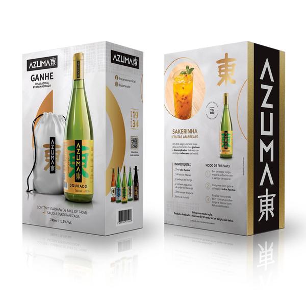 Imagem de Saquê Azuma Dourado Sake Seco 740ml + Bolsa Personalizada