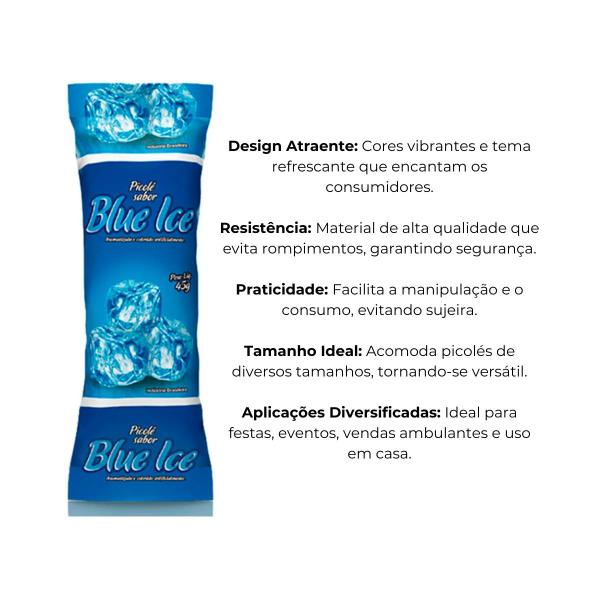 Imagem de Saquinho Bopp Picole Blue Ice C/ 250 Gramas