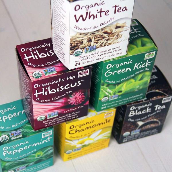 Imagem de Saquinho de chá Tea NOW Foods Organically Hip Hibiscus 24 (pacote com 2)