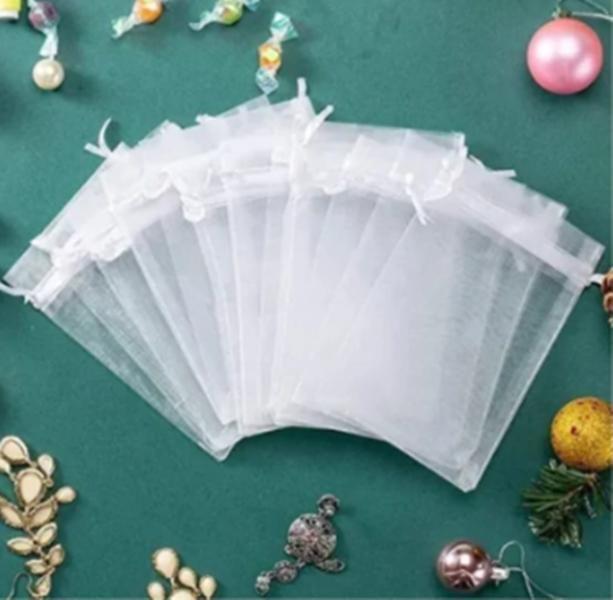 Saquinho de organza com fita cetim 7x9 - 50 unidades - Art e festa Imagem de Saquinho de organza com fita cetim 7x9 - 50 unidades
