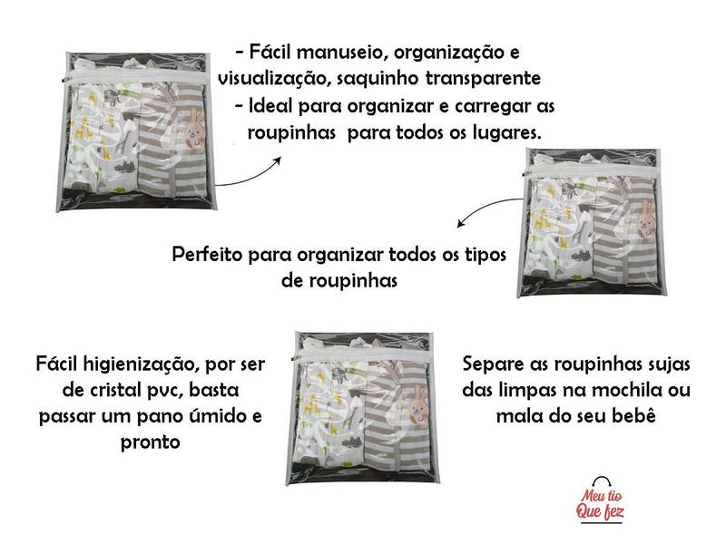 Imagem de Saquinho Maternidade Organizador roupas viagem - Kit com 5 Peças