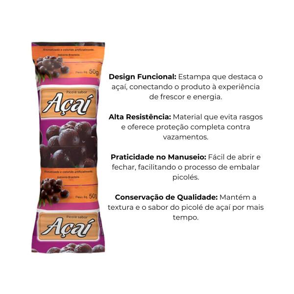 Saquinho P/ Picole Bopp Acai C/ 250 Gr - RIO NOVO Imagem de Saquinho P/ Picole Bopp Acai C/ 250 Gr