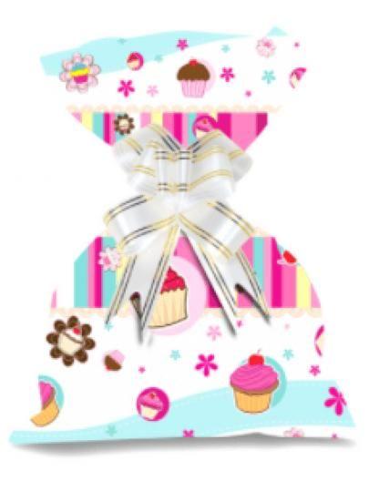 Imagem de Saquinho para presente 35x53 com 50 - cupcake  1221-219 - gala pais & filhos 