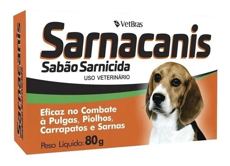 Imagem de Sarnacanis 80g Sabonete AntiPulga Piolho Carrapato e Sarna