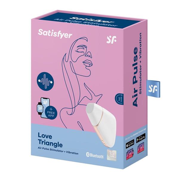 Imagem de Satisfyer Love Triangle Vibrador com Estimulador de Clitóris por Sucção e Aplicativo - Branco