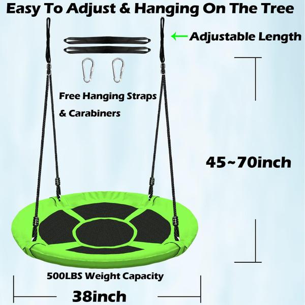 Imagem de Saucer Tree Swing Set Hisecome Green de 40 polegadas para crianças/adultos