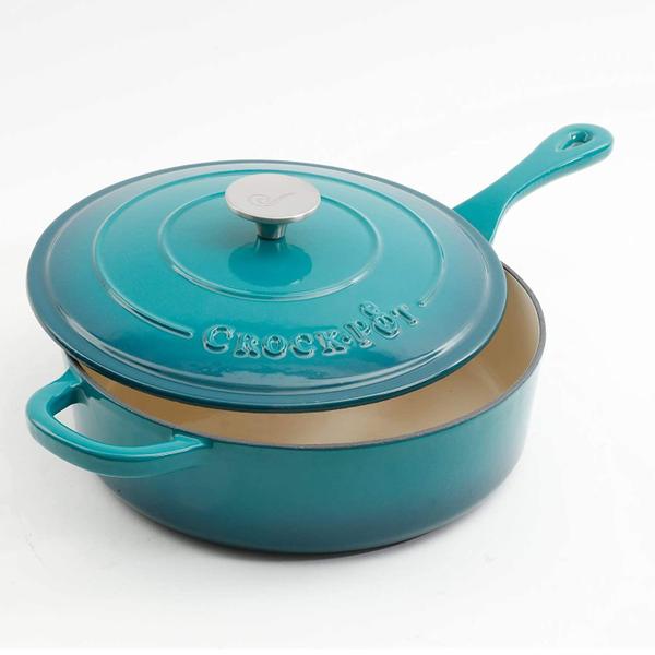 Imagem de Sauté Pan Crock-Pot Artisan Artisan Esmaltado Ferro Fundido Ombre Verde-azulado de 3,5 L