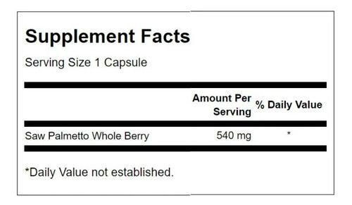 Imagem de Saw Palmetto 540mg 250 Cápsulas Swanson Apresentando uma fórmula super potente