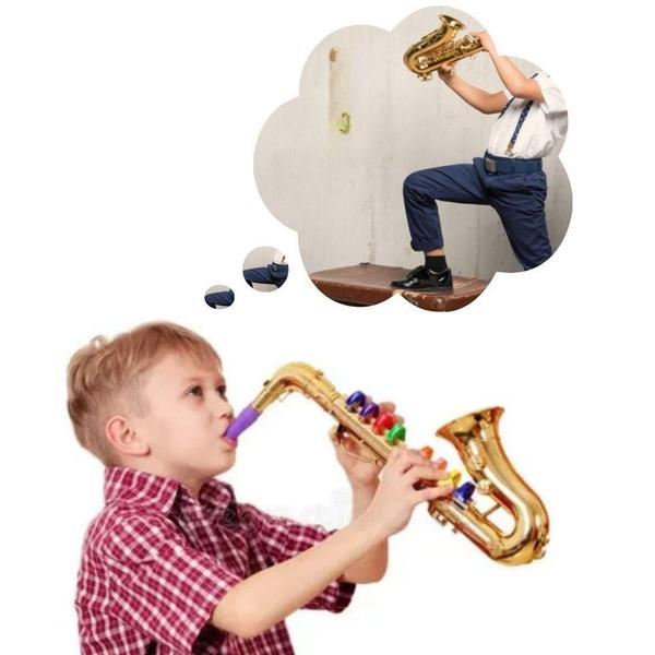 Imagem de Saxofone infantil instrumento musical mini clarinete trompete brinquedo criança acustico jazz music sax estilo profissio