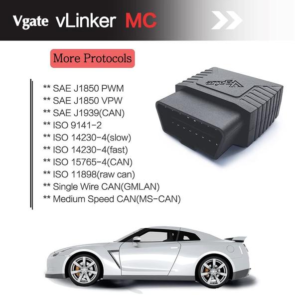 Imagem de Scanner de diagnóstico Bluetooth OBD2 Vgate vLinker MC Android