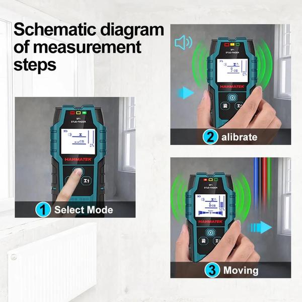 Imagem de Scanner de Paredes Stud Finder Hanmatek Madeira Metal Fios