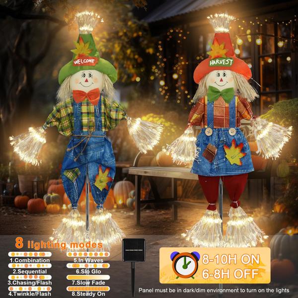 Imagem de Scarecrow PUNICA Fall Harvest Thanksgiving com lâmpada de fogos de artifício