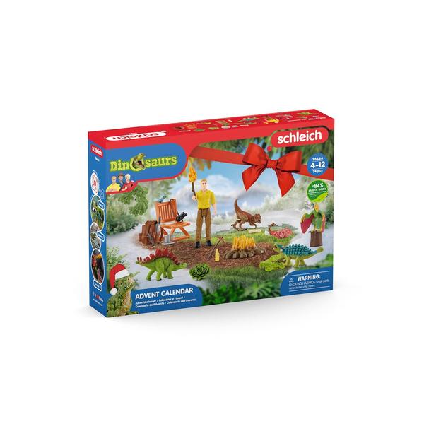 Imagem de Schleich Dinossauros 24 Peças Presente de Dinossauro para Meninos e Meninas, Calendário do Advento com 4 Brinquedos de Dinossauro, Estatueta Humana e Acessórios de Dinossauro, Idade 4+