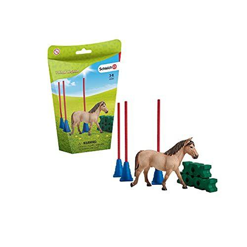 Imagem de Schleich Farm World, Brinquedos de Cavalo para Meninas e Meninos, Playset de 12 Peças, Pony Slalom