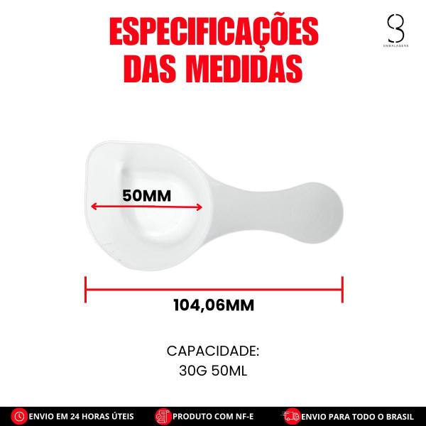 Imagem de Scoop Medidor 30g/50ml Para Dosar Líquidos E Cremes 10U