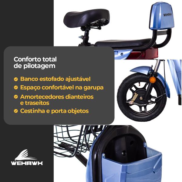 Imagem de Scooter Bicicleta Elétrica 500W Sem Emplacamento Basket WeHawk