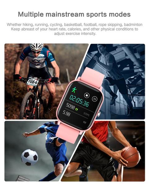 Imagem de Screen Smart Watch Women Men Full Touch Fitness Tracker Blood Pressure Smart Clock Smartwatch  Relógios inteligentes (rosa)