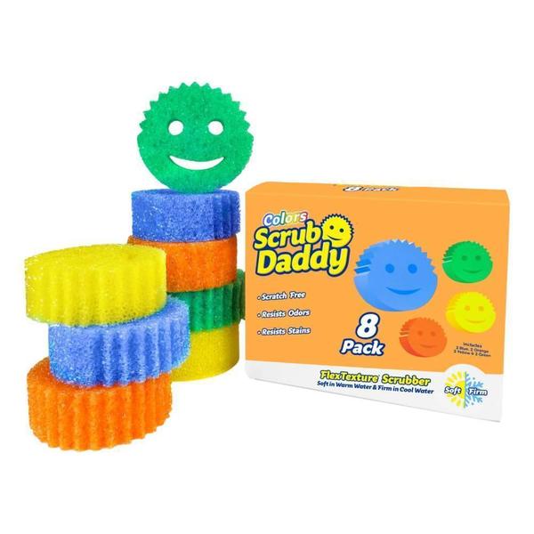 Imagem de Scrub Daddy Esponja Limpeza Multiuso Sem Riscos - 8 Unidades